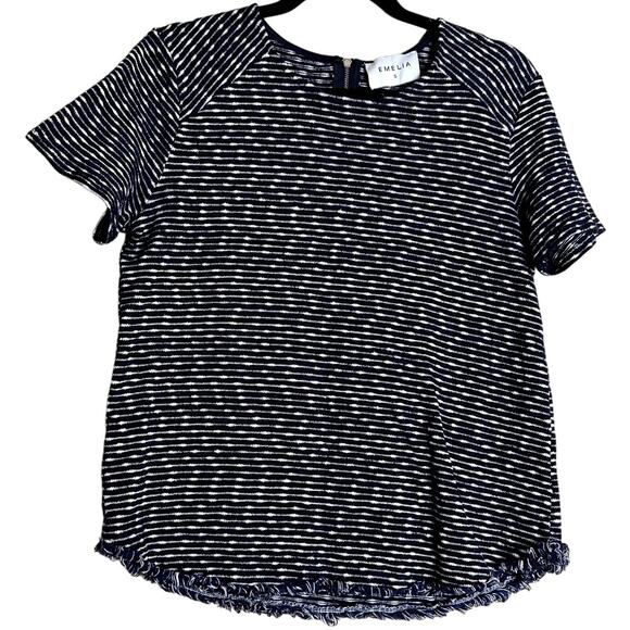 Emelia Sweater Blouse Top Women Small Blue White Striped nautical Beach Coastal - Picture 1 of 9